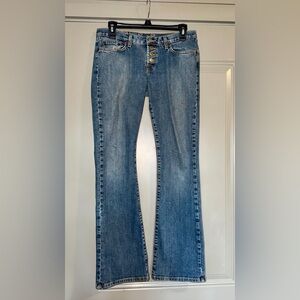 Lucky Brand Denim Blue Boot Cut Flare Button Down Jeans